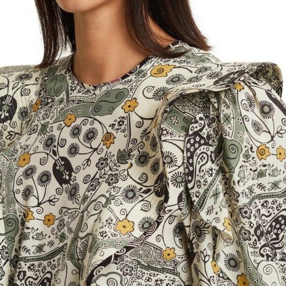 Isabel Marant Etoile Constance Top Blouse Ruffle Print 38 - Picture 9 of 9